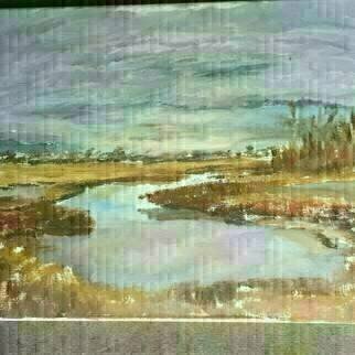 Michael Garr: 'succotash marsh', 2021 Oil Painting, Marine. A Plein Air Painting in Early Spring...