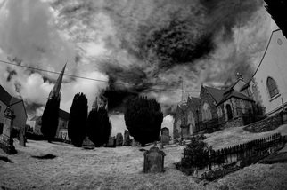 Maciej Wysocki: 'church complex', 2012 Black and White Photograph, Landscape. Cathedral, church, church complex , Letterkenny, Co. Donegal, Ireland ...