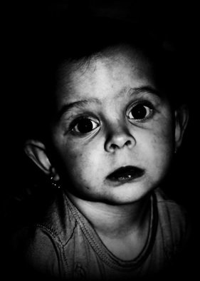 Maciej Wysocki: 'julinka', 2013 Black and White Photograph, Portrait. child, girl, eyes, black eyes...
