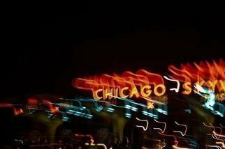 Nancy Bechtol: 'Chicago SKY way', 2013 Color Photograph, Figurative. lightride series, lights, chicago, Sky way, expressway, travel, psycho, lightsstatue purple...