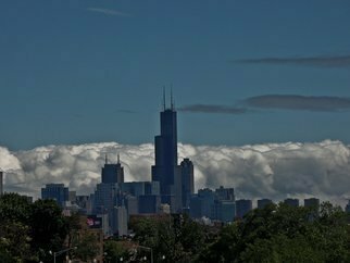 Nancy Bechtol: 'Cloudy Day Skyline Chicago', 2009 Color Photograph, Landscape.     transformed vision Chicago skyline  ...