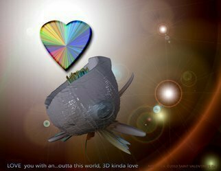 Nancy Bechtol: 'Love you in a 3D kinda way', 2010 Digital Art, Love.                 digital painting of love in a 3D sence           ...