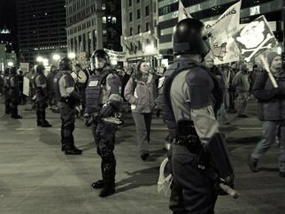 Nancy Bechtol: 'March on ', 2005 Other Photography, Activism.  AntiWar March. Chicago. Marching down michigan Ave. ...