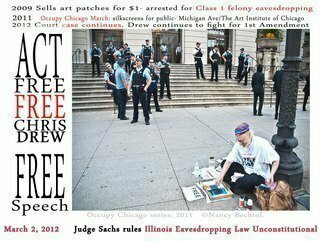 Nancy Bechtol: 'Occupy Chicago Series: Free Chris Drew', 2012 Other Photography, Activism.  Occupy Chicago, photo/ text series, Nancy Bechtol,...