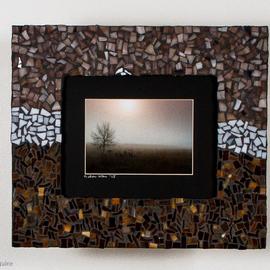 Natalie Mcguire: 'hazy harvest', 2015 Mixed Media, nature. Artist Description: fog, morning, pink, brown, gray, natalie mcguire, mosaic, photography...