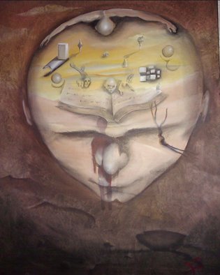 Leonardo Contreras: 'the brainstorm of life', 2012 Acrylic Painting, Surrealism. Inspired in the brainstorming of identity in this broad world of ideas ...