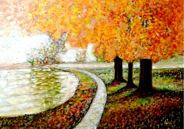 Artist Nest Lopes. 'Autumn' Artwork Image, Created in 2011, Original Painting Acrylic. #art #artist