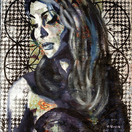 Niaz Hekmat: 'My Identity', 2015 Mixed Media, Visionary. Artist Description:   M ix Media, 80 x 60 cm, Jan 2015The original is a collage on canvas. The painting is a girl in self reflection. The sacred geometry symbol of the seed of life can be seen behind her head symbolising the blossoming of her thoughts within her ...