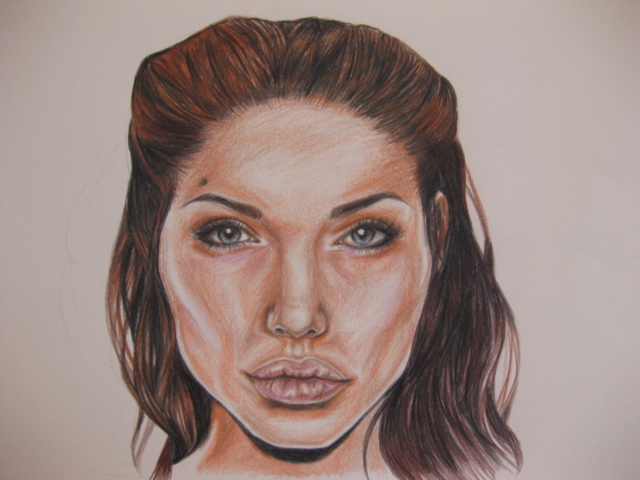 Artist Nicole Pereira. 'Angelina Jolie' Artwork Image, Created in 2014, Original Drawing Other. #art #artist