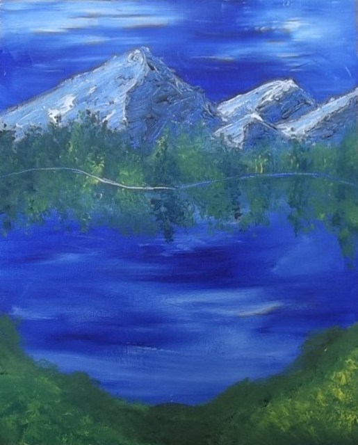 Artist Nicole Pereira. 'Blue Mountain Lake' Artwork Image, Created in 2013, Original Drawing Other. #art #artist