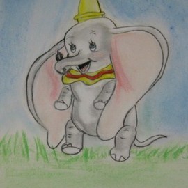 Nicole Pereira: 'Disney Dumbo', 2012 Pastel, Fantasy. Artist Description:  disney dumbo elephant, pastel     ...