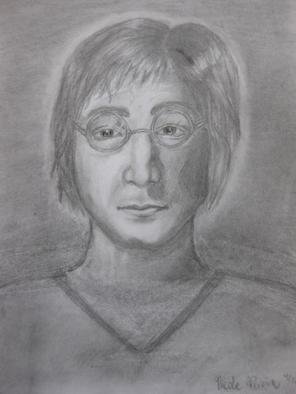 Nicole Pereira: 'Portrait of John Lennon 2013 by Nicole Pereira', 2013 Pencil Drawing, Portrait. John Lennon Celebrity Portrait by Nicole Pereira, Beatles, pencil ...