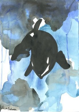 Niina Niskanen: 'orca', 2016 Watercolor, Animals. Artist Description: This is listing of my original painting watercolour painting called  Orca The killer whale  Orcinus orca , also referred to as the orca whale or orca, and less commonly as the blackfish or grampus, is a toothed whale belonging to the oceanic dolphin family, of which it is the ...