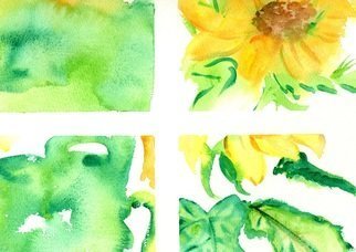 Niina Niskanen: 'sunflowers', 2013 Watercolor, Floral. Artist Description: Sunflowers are amazing flowers. During the day they follow the journey and movements of the sun and like they would reach out for it.Signed by me, the artist. Packed with great love and carePainted with watercolors on cold pressed acid free watercolor paperSize: 23 x ...
