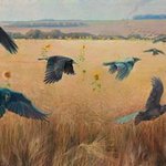 wheatfield with crows By Sergey Lesnikov