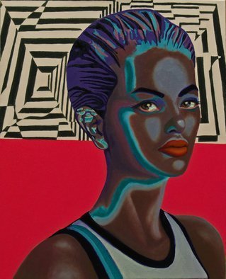 Artist: Nina Pery - Title: fashionable black woman - Medium: Oil Painting - Year: 2020