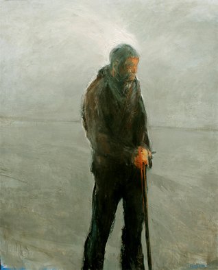 Noel Hodnett: 'Man with Stick', 2006 Oil Painting, Figurative. 