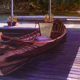 William Christopherson: 'Saint Lawrence River Skiff Christopherson', 2010 Acrylic Painting, Seascape. Artist Description:  This is a large original acrylic on canvas panel.Title Skiff At Rest.  Beautifully framed in a gold- leaf 2- 12 margin deep frame.  Completed in Golden Co.  brand professional acrylics.  Artwork shipped USPS Priority, fully protected and securely packaged.  ...
