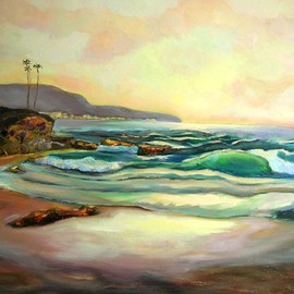 Renuka Pillai: 'Sunset', 2010 Oil Painting, Seascape. Artist Description:  Seascape sunset,       ...