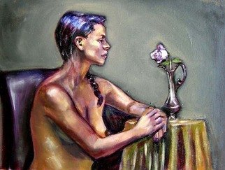 Renuka Pillai: 'The Rose', 2010 Oil Painting, Beauty. 