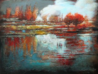 Oleg Danilyants: 'LANDSCAPE with GRAY SKY', 2012 Acrylic Painting, Expressionism. Acrylic painting, Panel / Board.This artwork is sold unframed.  ...