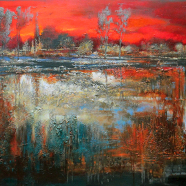 LANDSCAPE with RED SKY By Oleg Danilyants