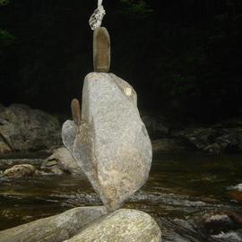 Ron Ogle: 'Balanced Rock Number  389', 2005 Color Photograph, Culture. Artist Description:  Zoom in. All I can figure is that my practice at balancing stones found along side that creek has resulted in me being able to balance them. Unless it is raining. ...