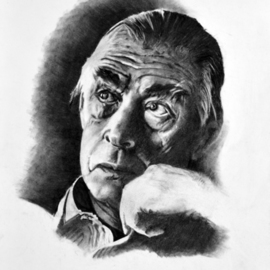 Alexander Boytsov: 'erich maria remarque', 2021 Charcoal Drawing, Portrait. Artist Description: 2021 A(c) D. Boytsov42 x 30 cm. The work is signed by the author.Charcoal on high- quality white paper  GoZnak   density 200 gr. .The drawing has been treated with a graphic arts fixer.No additional design. I ll send you this picture in a sandwich pack - in a ...