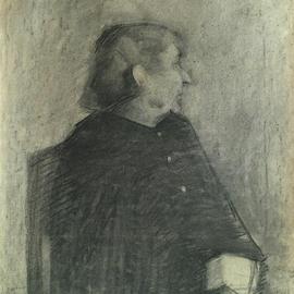 Dario Raffaele Orioli: 'Portraites from Academy 3', 1976 Charcoal Drawing, Portrait. 