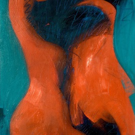 Elena Osterwalder: 'Carmen ', 1991 Oil Painting, Abstract Figurative. Artist Description:  Abstract figure of woman. Oil on paper  ...