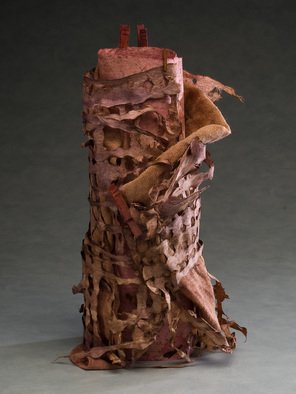 Elena Osterwalder: 'La Torre', 2009 Mixed Media Sculpture, Abstract.  Hand made amate, cloth , clothes'pins, dyed with organic colors. ...