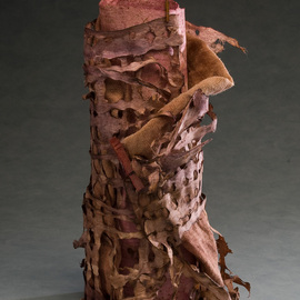 Elena Osterwalder: 'La Torre', 2009 Mixed Media Sculpture, Abstract. Artist Description:  Hand made amate, cloth , clothes'pins, dyed with organic colors. ...