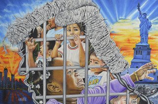 Artist: O Yemi Tubi - Title: trump cage - Medium: Oil Painting - Year: 2020
