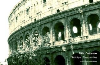 Pamela Henry: 'Colosseo', 2004 Other Photography, Travel. Photo painting. Signed, archival photo lustre giclee print....