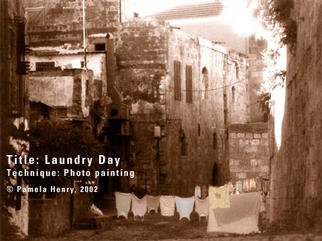 Pamela Henry: 'Laundry Day', 2002 Other Photography, Urban. Photo painting. Signed, archival photo lustre giclee print....