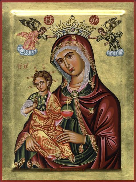 Adamantia Karatza  'Religious Icon Of Madre Della Consolazione', created in 2012, Original Painting Tempera.