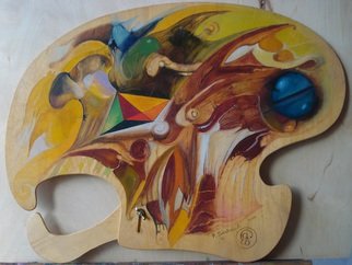 Parnaos Surabischwili: 'Parna Palette', 2006 Oil Painting, Abstract.  Oil painting on wood palette, which is my original design, patented in 2004. ...