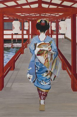 Pasquale Pacelli: 'Maiko in Miyajima', 2016 Acrylic Painting, World Culture. Painting, Acrylicon Canvas...