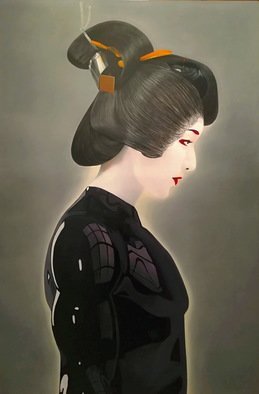 Artist: Pasquale Pacelli - Title: cyborg geisha - Medium: Oil Painting - Year: 2020