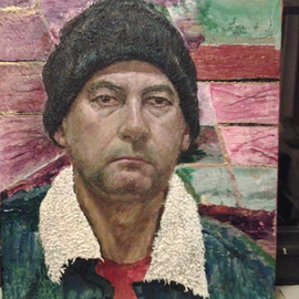 Guillermo Patino: 'Self Portrait', 2013 Acrylic Painting, Portrait. Artist Description:  Acrilic on wood    ...