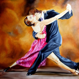 Patricia Vicente: 'El Abrazo', 2014 Oil Painting, Dance. Artist Description:  The couple of Argentinian Tango dancers in an embrace that represents Tango.  ...