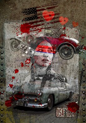 Pauldavid Redfern: 'the american way', 2021 Digital Art, Automotive. La serie MotoringArt, pubblicata anche su Ruote classiche, A