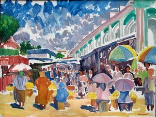 Pavel Tyryshkin: 'The market', 2008 Oil Painting, Urban.     The market                      ...