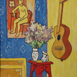still life with guitar By Pavel Tyryshkin