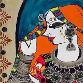 Payal Agrawal: 'RHYTHMIC Original Painting Canvas Art', 2017 Acrylic Painting, Abstract Figurative. Artist Description: FestiveArtLove...