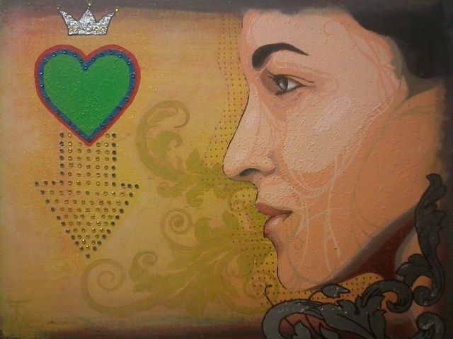 Artist Eduardo Acevedo. 'Reina De Corazones' Artwork Image, Created in 2011, Original Painting Acrylic. #art #artist
