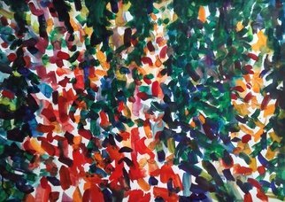 Andrey Klyuiko: 'lupins', 2019 Paper, Floral. Multicolor of summer garden. ...