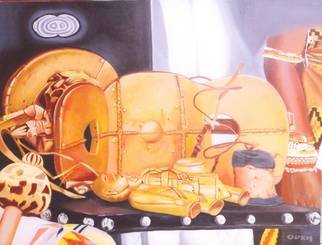 Painting by Peter Odeh titled: THE GOLDEN STOOL, created in 2010