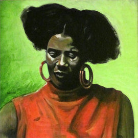 Pete Wiseman: 'Alice Coltrane', 2013 Acrylic Painting, Portrait. Artist Description:  Alice Coltrane portrait painting ...