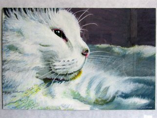 Pete Wiseman: 'Sunnyside', 2012 Acrylic Painting, Cats.   portrait cat painting acrylic board ...